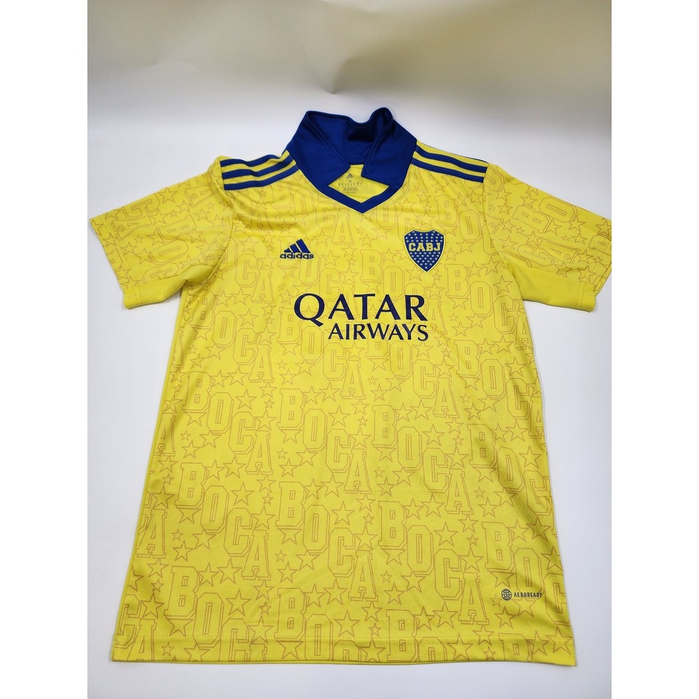 Adidas Boca Juniors 2022-23 Casa Amarilla Third Jersey Yellow Blue Mens Medium 8